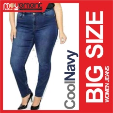 Celana Jeans Wanita Big Size Jumbo SIze - Blue Navy