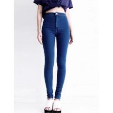 Celana jeans wanita hight waist - hw - biru