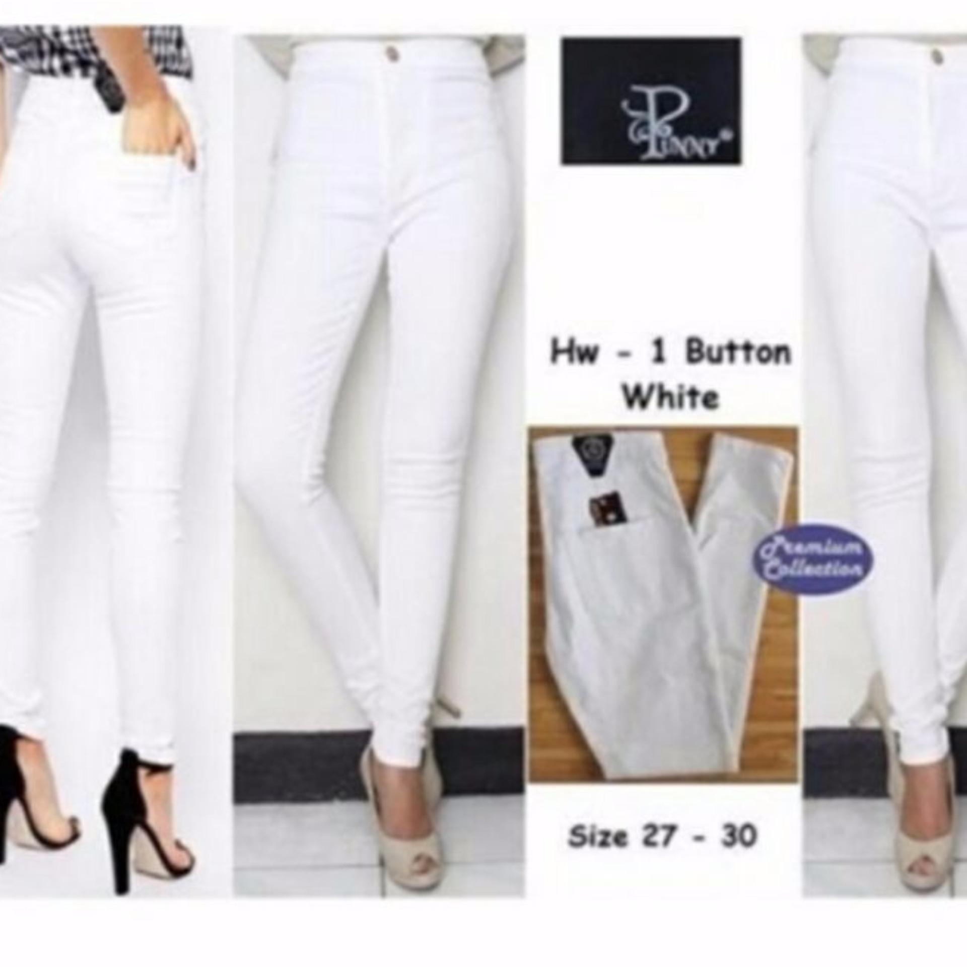 Celana Jeans Wanita Highwaist White