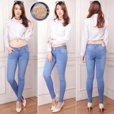 celana jeans wanita PRD besar biru muda