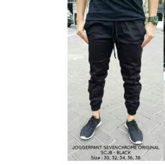 CELANA JOGER PANJANG CHINO JUMBO HITAM-ABU