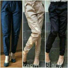 Celana Jogger Bahan Katun Stretch/Stretc Anti Begah Jumbo Cewe/Wanita - Xldeku