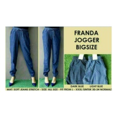 Celana Jogger Joger jeans denim big size jumbo besar cewe fit to xxxxl