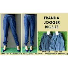 Celana Jogger/Joger Jeans Bahan Katun Ukuran Besar Jumbo Cewe Wanita - Baca7a