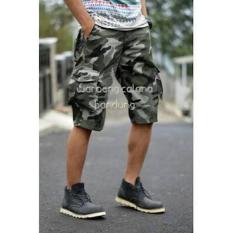 Celana Kargo Pendek Loreng Army Hijau Pria Cargo PDL Chino - Mxznjc