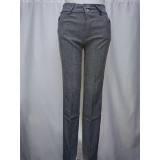 celana kerja buat wanita bahan poli strecth slim fit biru dongker ukuran jumbo