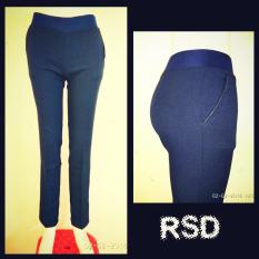 Celana kerja wanita navy ( biru dongker) pinggang Karet / Celana kantoran wanita / Celana Formal Cewek / Celana bahan perempuan