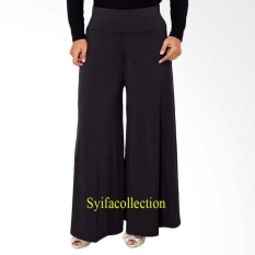 Celana Kulot Polos Panjang Standar - HITAM -Rayon
