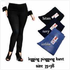 Celana Legging Jeans Wanita Big SIze Slimmy Stretch Pinggang Karet