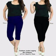 Celana legging pendek wanita jumbo short pant Dual - hitam