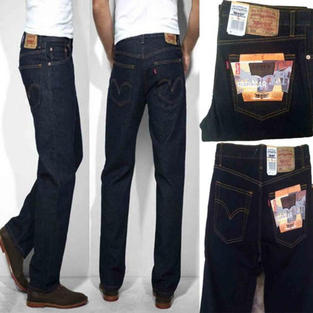 Celana Jeans Pria Reguler Standar Bahan Tidak Melar - Dongker