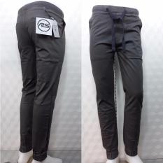 celana panjang jogger polos pant pria pinggang karet slim bahan cotton twill strecth bagus murah