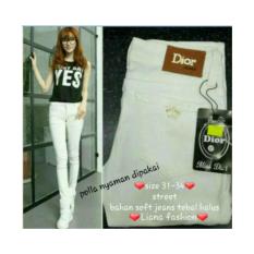 CELANA PANJANG PUTIH WANITA SOFT JEANS BIG SIZE/UKURAN JUMBO/SIZE JUMB