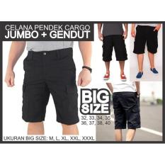 Celana Pendek Cargo Hitam Super Gendut Gemuk Jumbo Big Size Kargo - 3B9E95