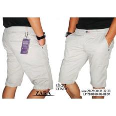 Celana Pendek Cream Chino Zara Man / Celana Chinos Cargo Slimfit - Q0eylp