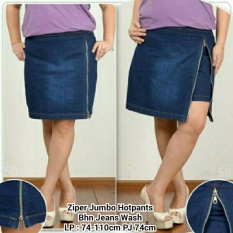Celana pendek hot pant jeans wanita jumbo short pant Zipora