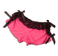 Celana Pendek Santai Celana Tidur Wanita Boxer Lace Polyester - Pink