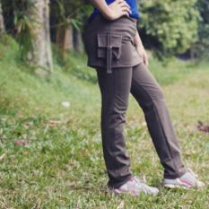 Celana senam rok kantong hijau army