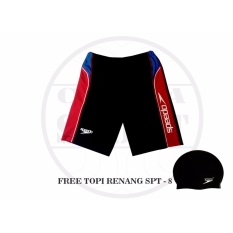 CELANA SPEEDO SUPER ATHLETIC HM UK XL FREE TOPI RENANG POLOS HITAM