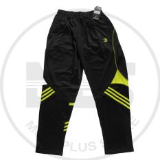 celana training merk athlet warna hitam garis hijau