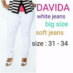 Celana Wanita Jeans Putih Jumbo