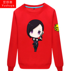 CF Karakter Kartun Pria atau Wanita Bagian Tipis Kaos Sweater (Merah 1)