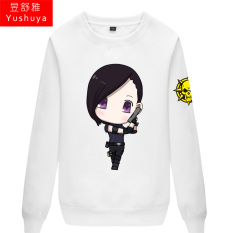 CF Karakter Kartun Pria atau Wanita Bagian Tipis Kaos Sweater (Putih 1)