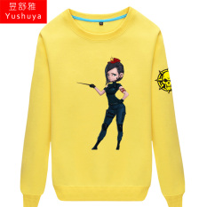 CF Poly Spandeks Leher Bulat Sweater On Tanpa Kancing Pria atau Wanita Kaos Sweater (Kuning 1)