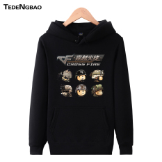 CF Tambah Beludru Pria Permainan Tim Pakaian Siswa Kaos Sweater (HITAM 1)