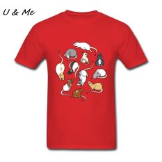 Jual Murah Modis Kaus Maker Lucu Tikus Pria Kaus Heather Pakaian untuk Kartun Atasan Merah-Internasional