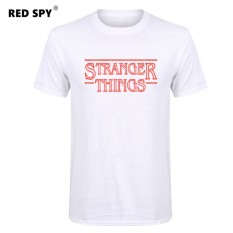 Jual Murah Pria T Kaus Modis Stranger Sesuatu Pria Kaus Katun Pria Lengan Pendek Kemeja Kaus Pria Putih 001-Internasional