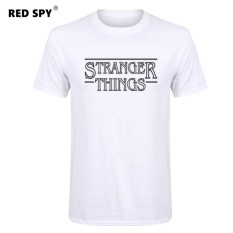 Jual Murah Pria T Kaus Modis Stranger Sesuatu Pria Kaus Katun Pria Lengan Pendek Kemeja Kaus Pria Putih -Internasional