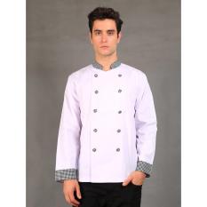 Chef Series Pearl Series Tangan Panjang Baju Koki - Putih Hitam