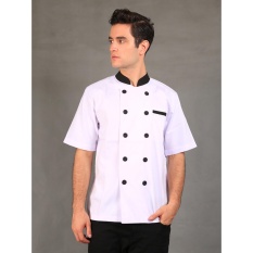 Chef Series Silver Series Tangan Pendek Baju Koki - Putih