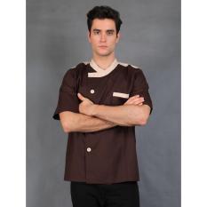 Chef Series Universal Tangan Pendek Baju Koki - Cokelat