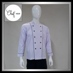 Chef Wear Baju Koki Putih Lengan Panjang S-XL