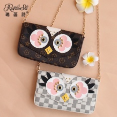 Ayam Musim Panas Owl Tiga Potong 2017 Baru Penuaan Paket Wanita Paket Bahu Wanita Slope Chain Carrying Bag- INTL