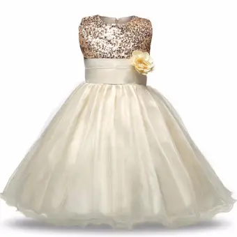 Anak Anak Menari Pesta Baju Tulle Sequins Pakaian Fancy Gadis Bunga Pernikahan Gaun Intl