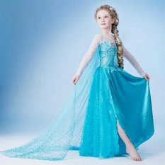 Anak-anak Frozen Kartun Gaun Putri Baju Pesta Cosplay Dress _ Style 6-Intl