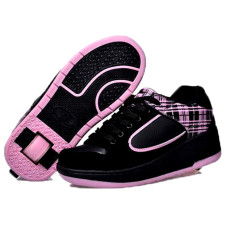 Anak-anak Heelys Roller Skate Shoes untuk Boy Girl Kids Tombol Otomatis Sneakers dengan Roda Sport Sepatu (Pink)