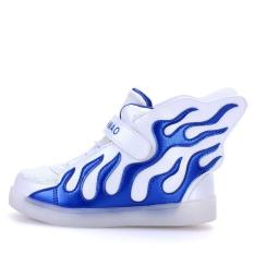 Children Sepatu LED Lampu Anak Brothers And Perempuan Sepatu Sepatu Yang Nyaman Fashion Keren USB Pengisian Sepatu Ringan/Anak-anak Lampu LED Sepatu Anak Laki-laki dan Perempuan Loafers Nyaman Sepatu Fashion Cool USB Charging Light Shoes- Biru-Intl