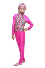 Anak satu potong pakaian renang Muslim Fashion perempuan pake baju renang nasional Arab Islam - naik merah - International