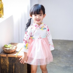 Pakaian Anak-anak Atas Nama Rambut 2017 Baru Girls Korea Versi Retro Lengan Panjang Deduction Cheongsam Gaun Gaun Q227-Intl