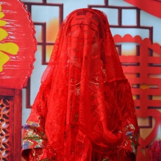 Chinese Wedding Red Veil; Red Veil; Merah Head Covers, Gaun Pengantin, Bridal Chamber780mm * 780mm-Intl