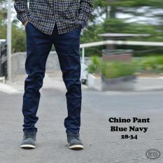 Chino Panjang Navy Blue-Biru Navi-Melar-Pensil-Katun-Dongker-Slimfit - 7667E5