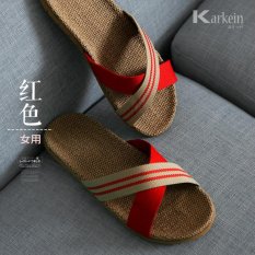 Chitoso Merek Musim Panas Rumah Linen Pria And Wanita Indoor Anti Slip Nyaman Lantai Sandal KTZ01