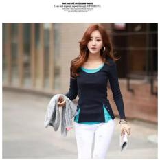 cicilia kaos fashion wanita cantik panjang-navy