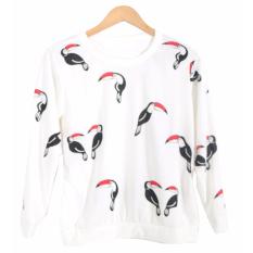 Cikitashop Kaos Cewe / Kaos Tumblr Tee Wanita / Kaos T-Shirt Wanita / Kaos Wanita Fashion / Atasan Wanita / Jaket Sweater Burung -Putih