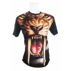 Cikitashop - Kaos T-Shirt Distro Premium Macan Tiger 3D - Hitam