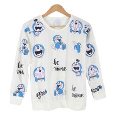 Cikitashop Kaos Cewe / Kaos Tumblr Tee Wanita / Kaos T-Shirt Wanita / Kaos Wanita Fashion / Atasan Wanita / Sweater Jaket Doraemon - Putih